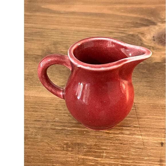 Harlequin Maroon Creamer & Nappy Set Vintage Fiesta Line HTF Red Glaze - Picture 6 of 10